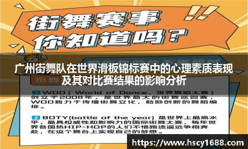 广州街舞队在世界滑板锦标赛中的心理素质表现及其对比赛结果的影响分析